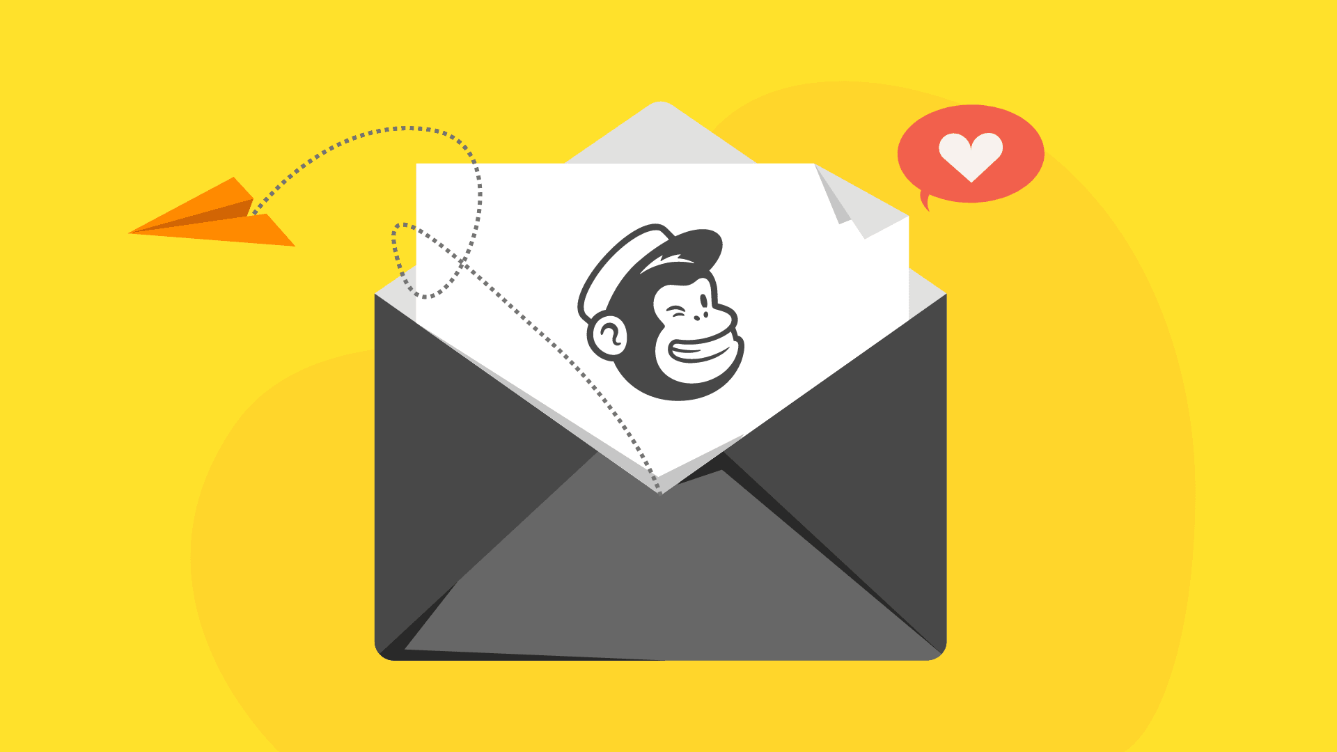 An envelope with a MailChimp email.