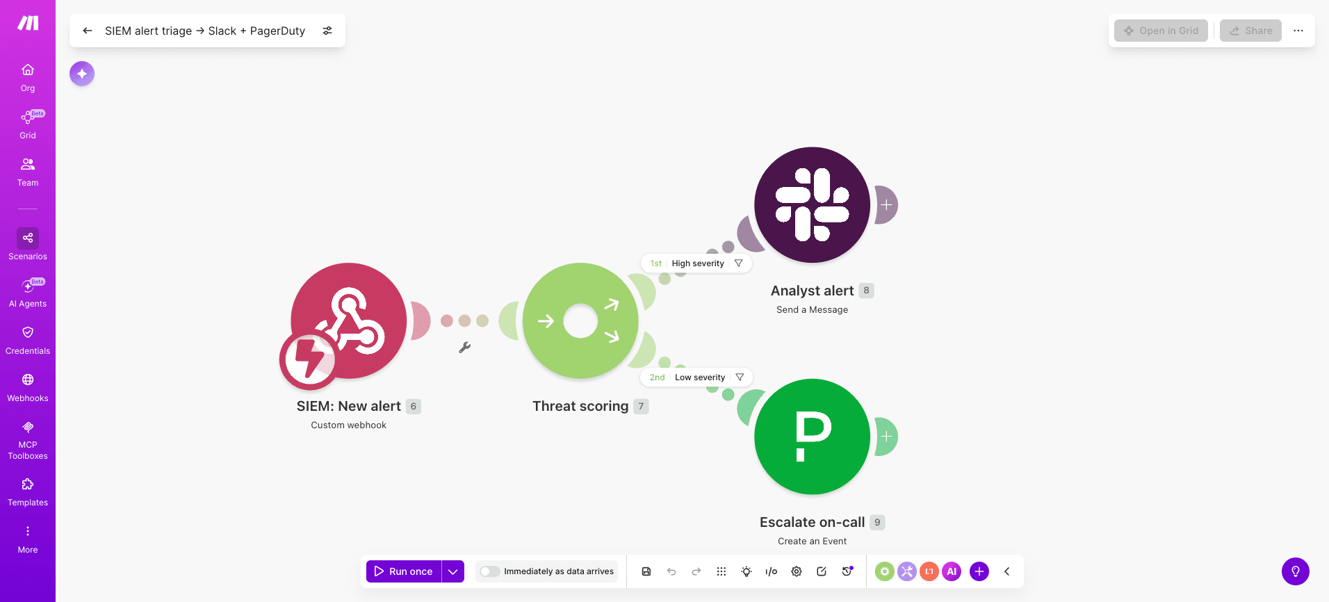 New-scenario-Make Security automation