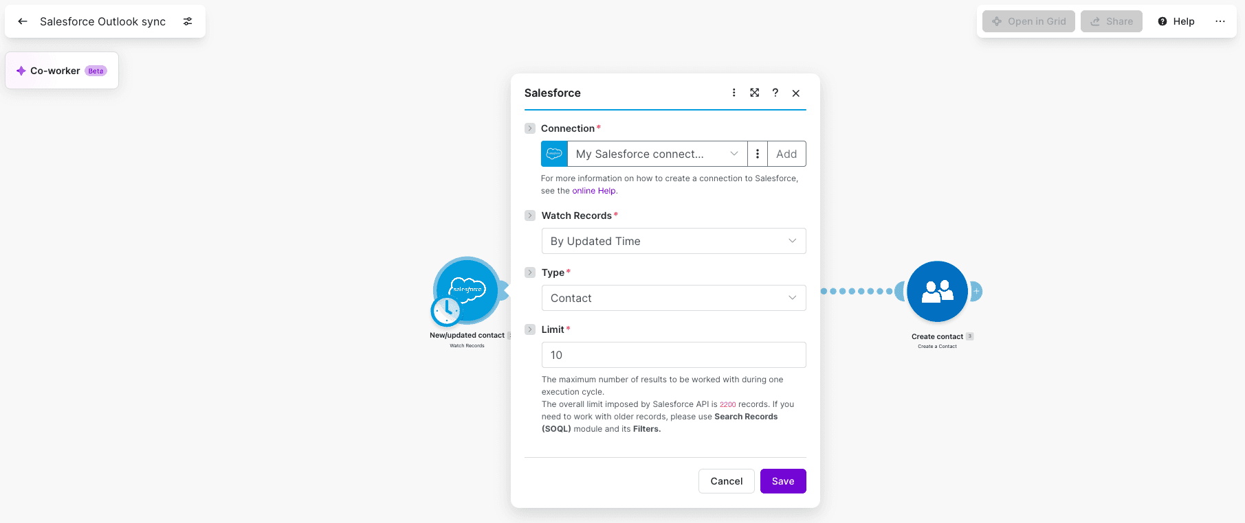 salesforce-outlook-integration-trigger-step-screenshot