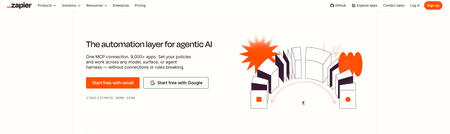 Zapier homepage screenshot
