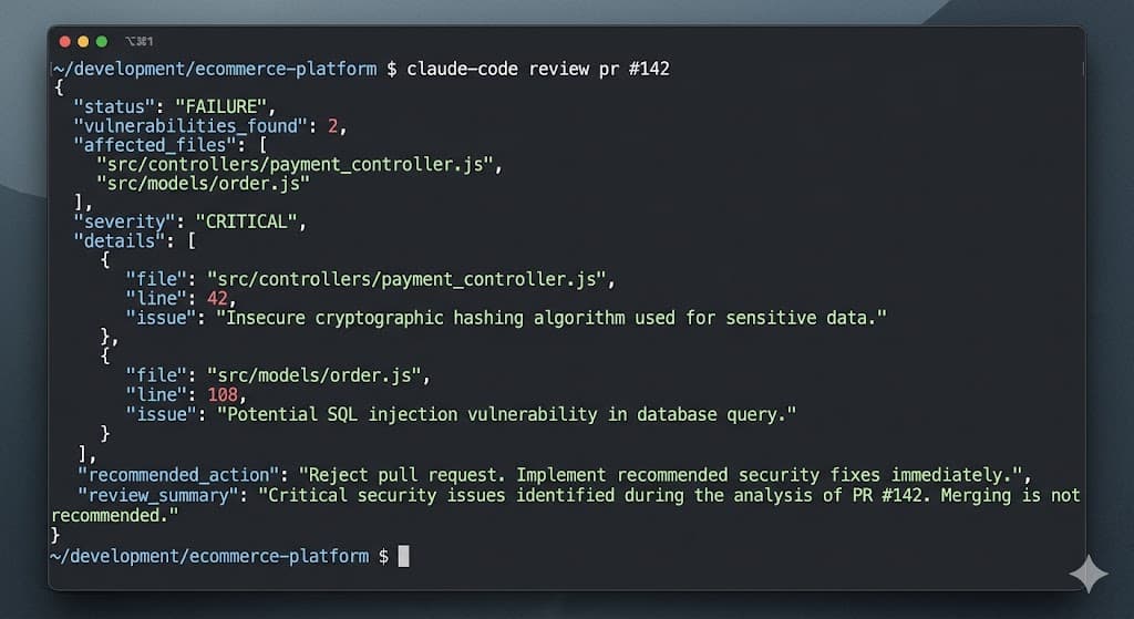 Claude Code terminal output JSON