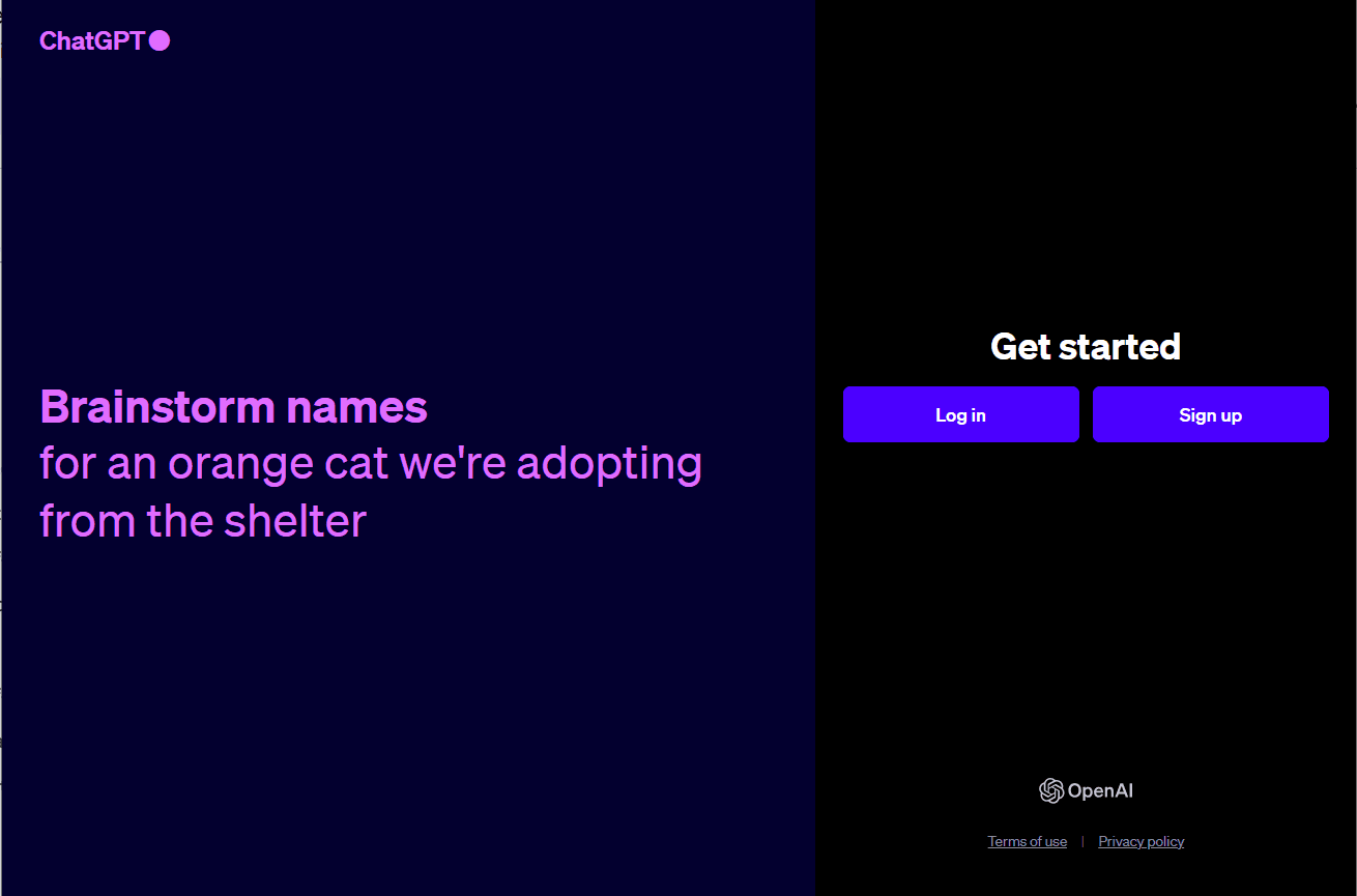 ChatGPT website login
