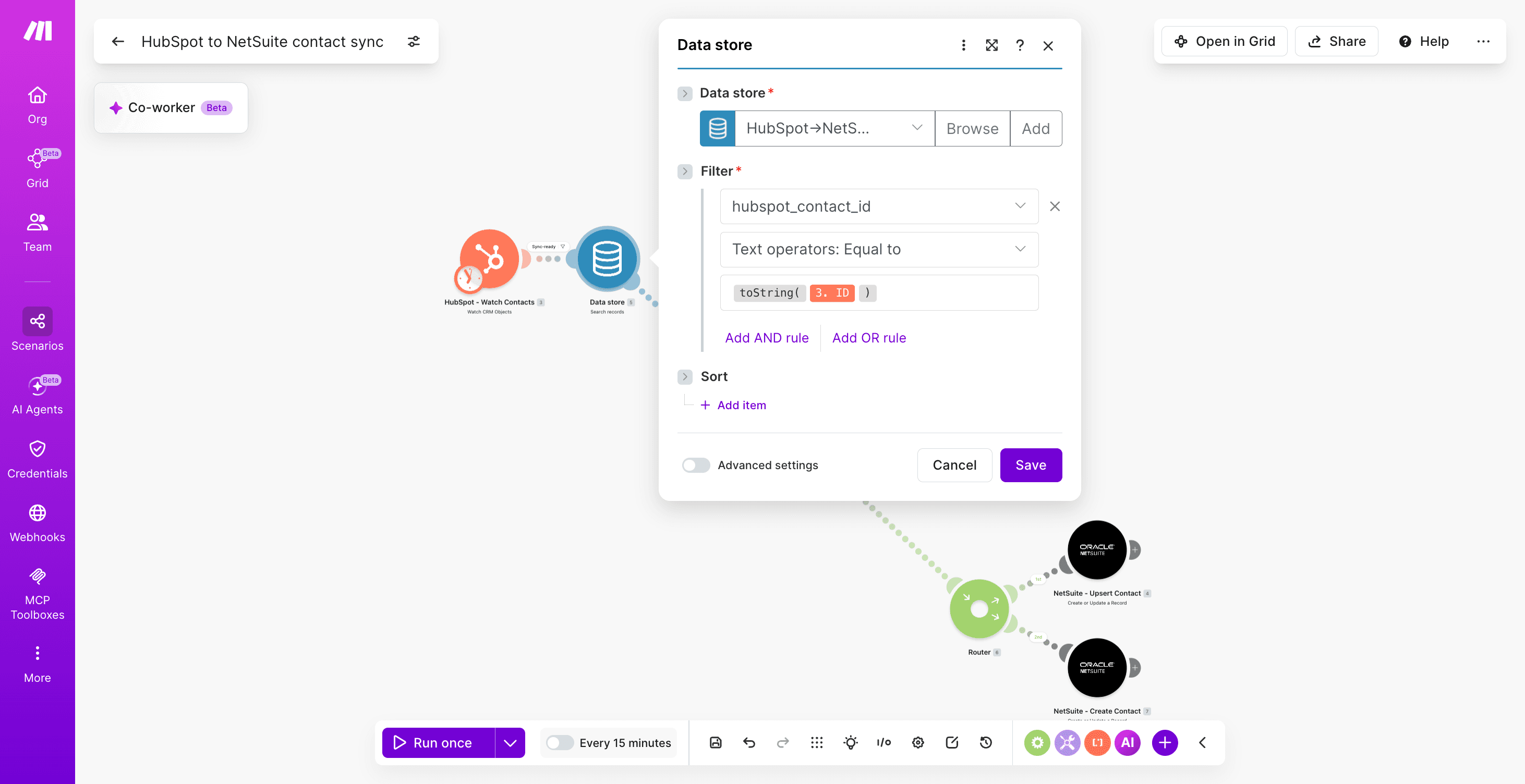 HubSpot-to-NetSuite-contact-sync-Make-Step 3