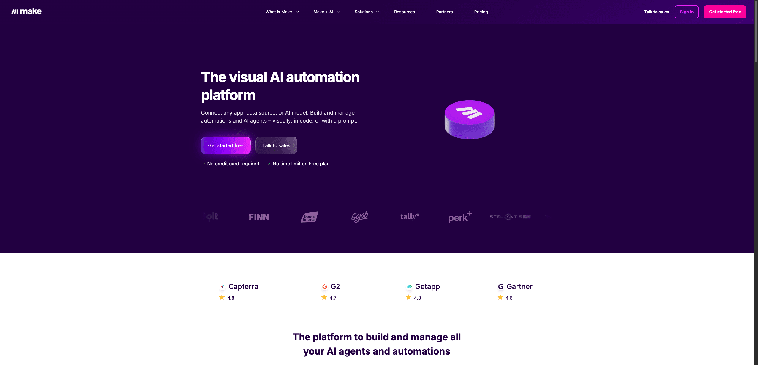 Make.com homepage
