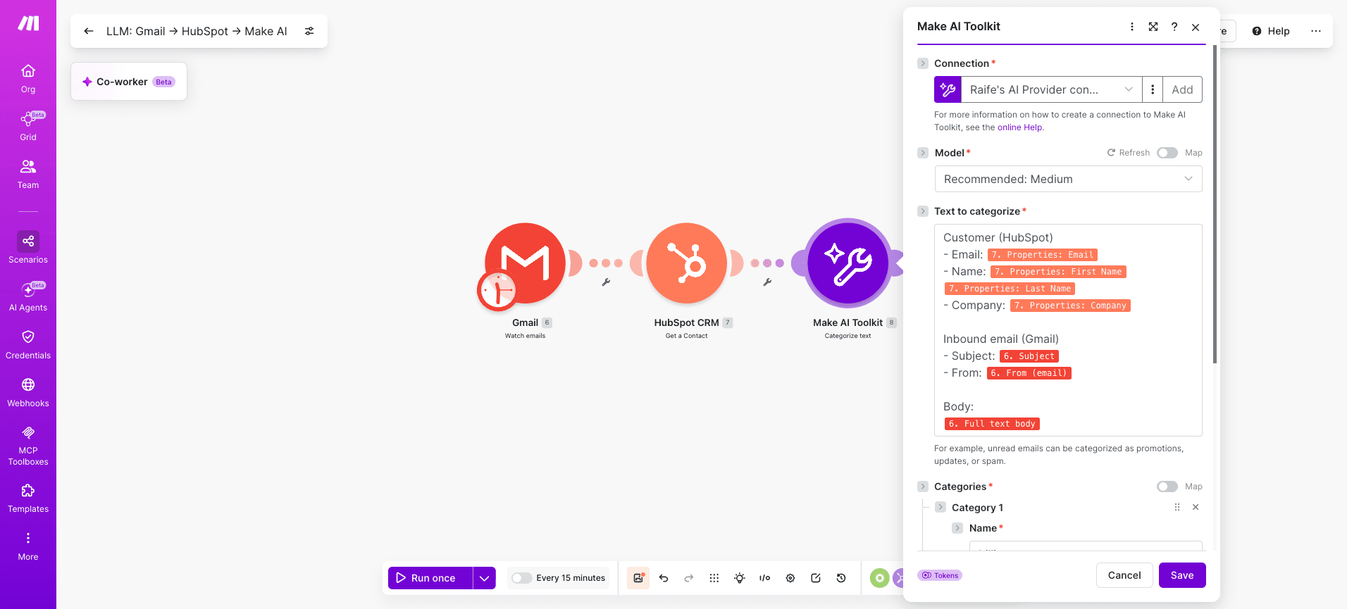 LLM-Gmail-→-HubSpot-→-Make- Step - 3
