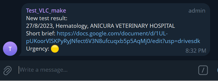 Community Challenge: Telegram message