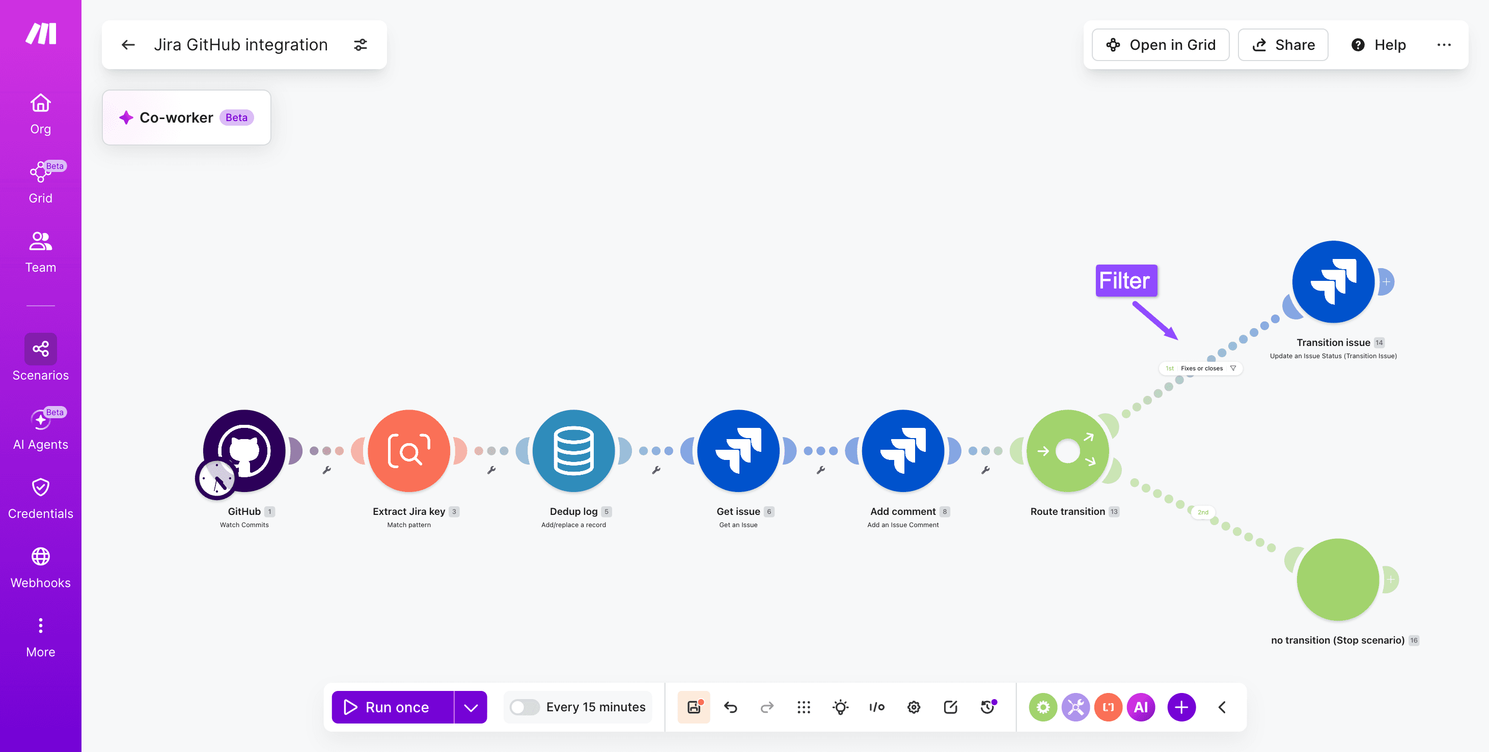 Jira-GitHub-integration-Make- Step 6