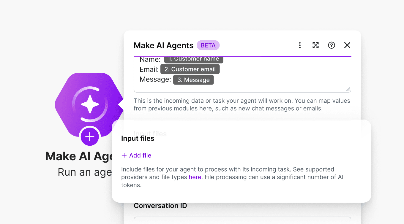 Agent module with file input output configuration