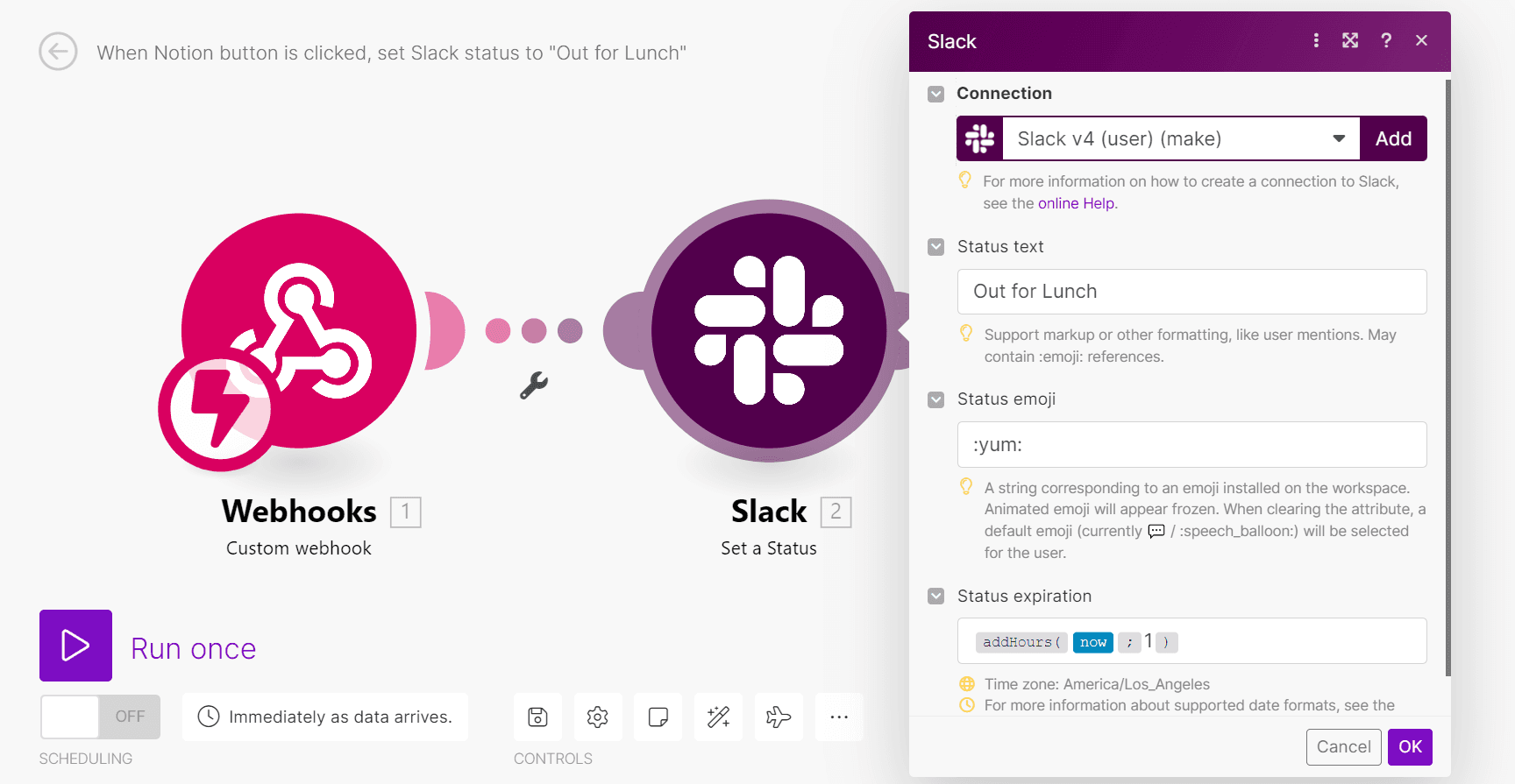 slack webhook