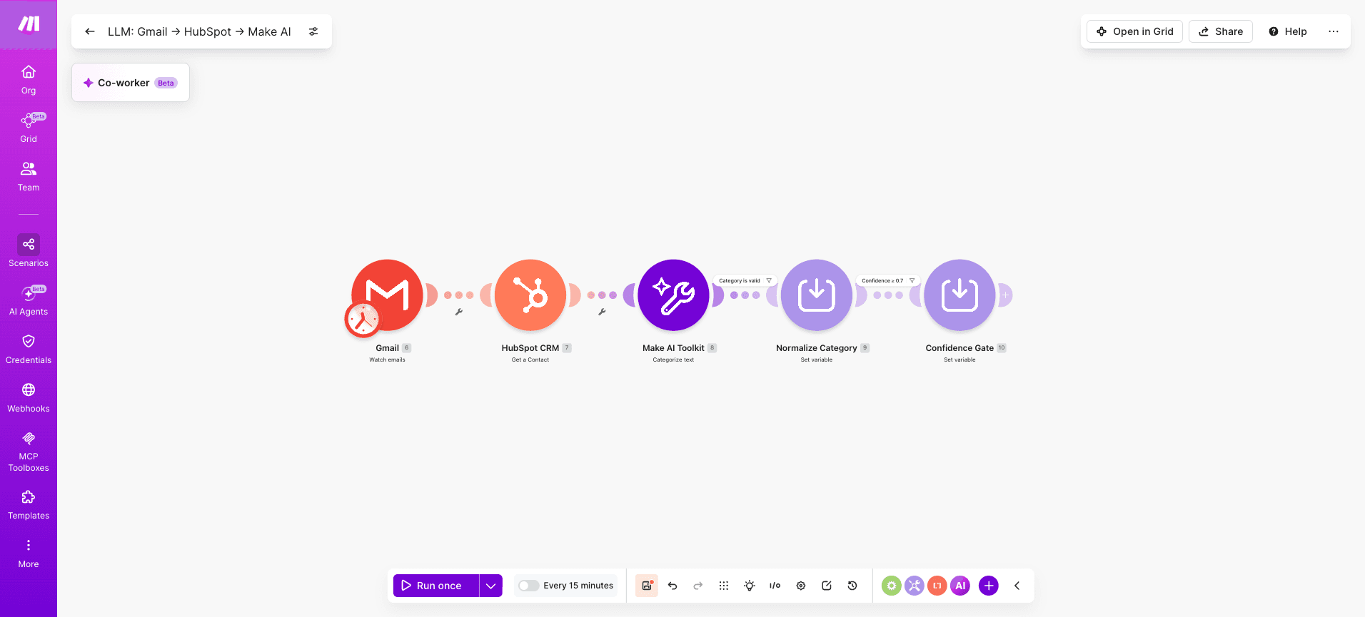 LLM-Gmail-→-HubSpot-→-Make- Step 4