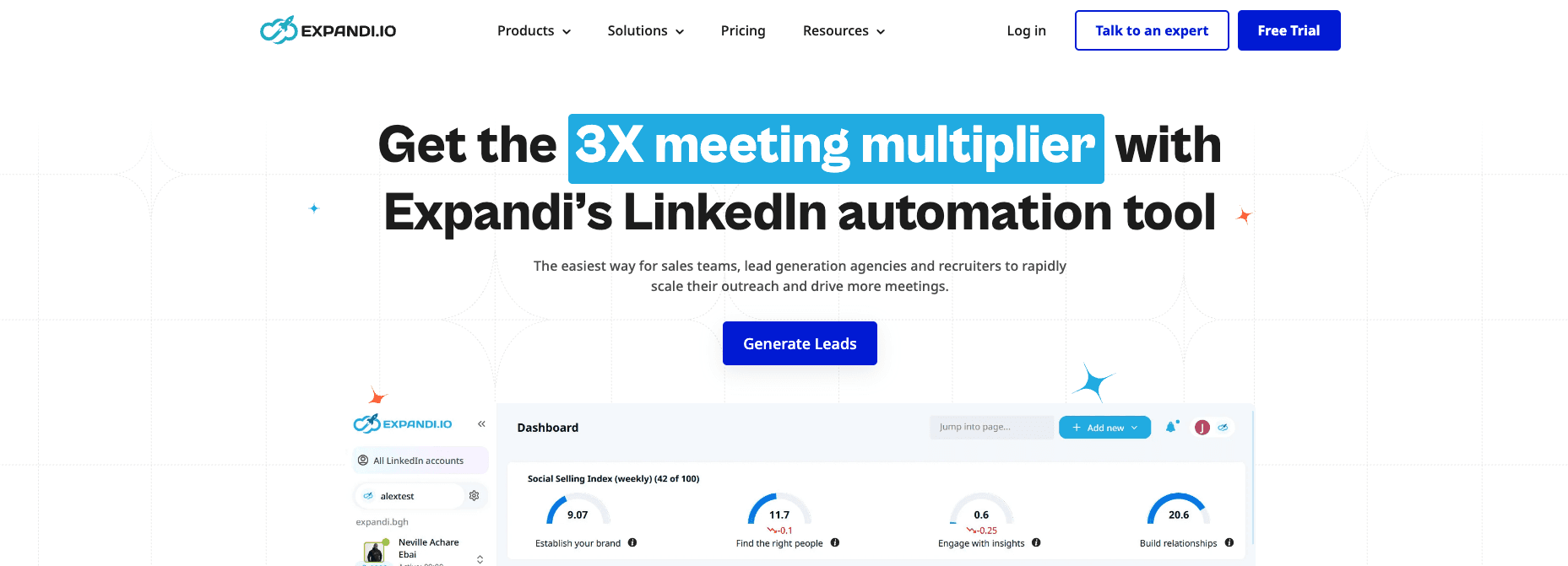 Expandi homepage