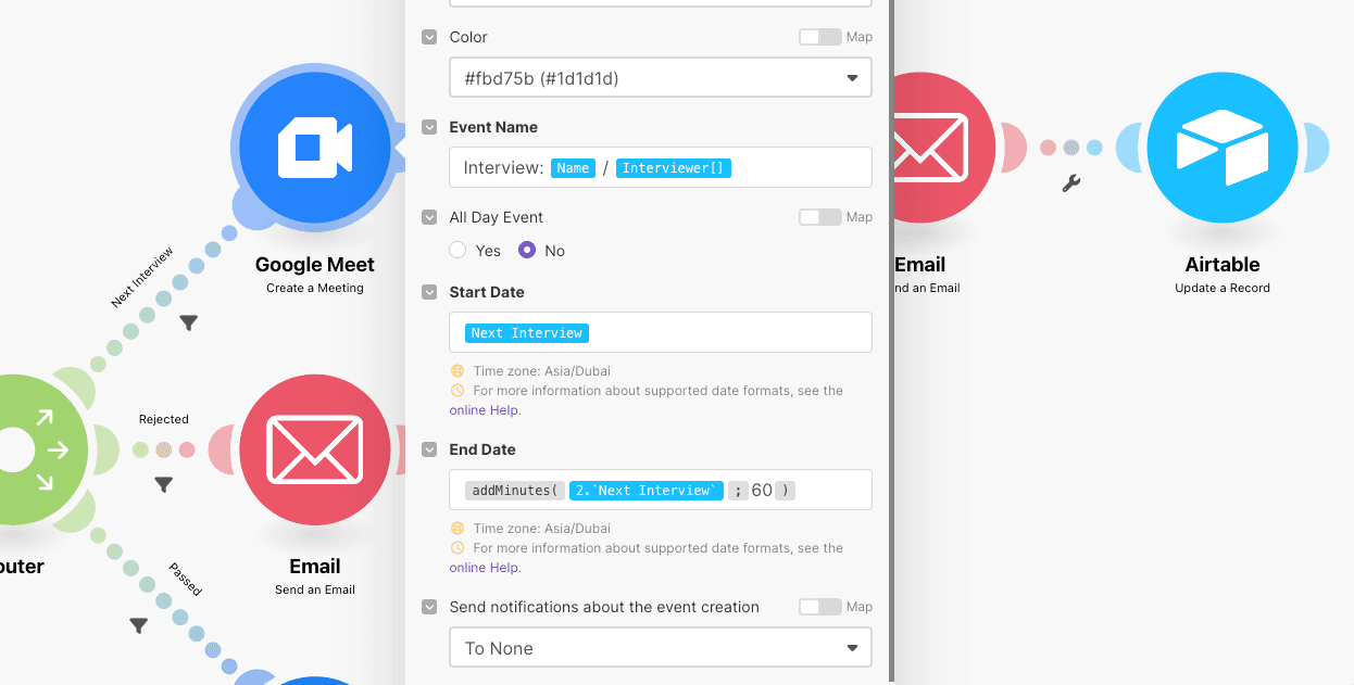 recruitment-automation-google-meet-interview-configuration