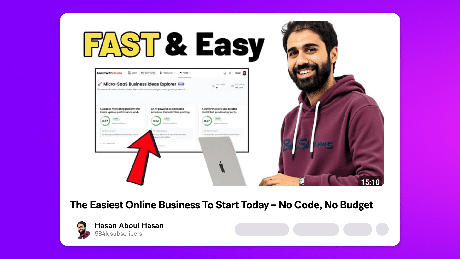 Hasan building saas business with Make Grid