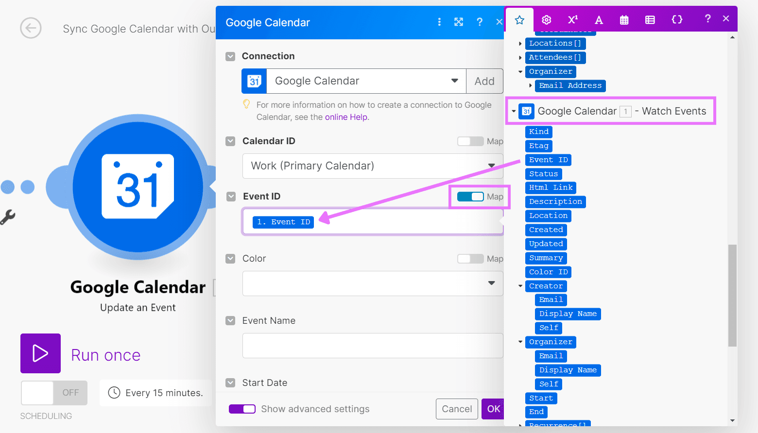 Update an Event in Google Calendar