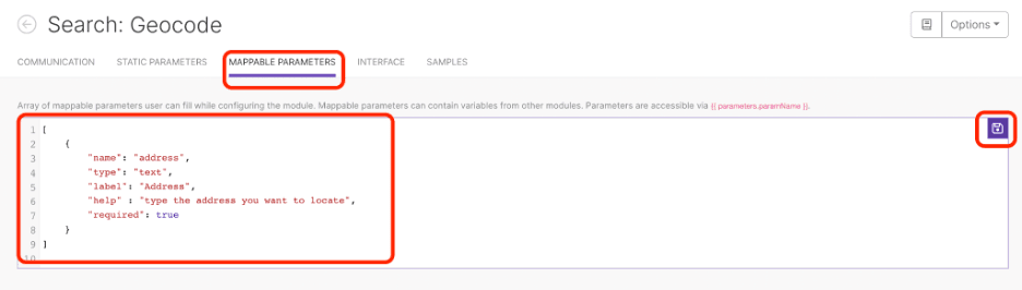 mappable-parameters-custom-app