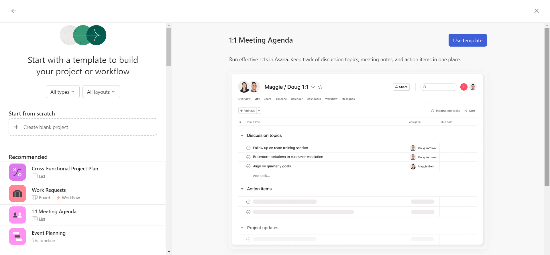 asana project template