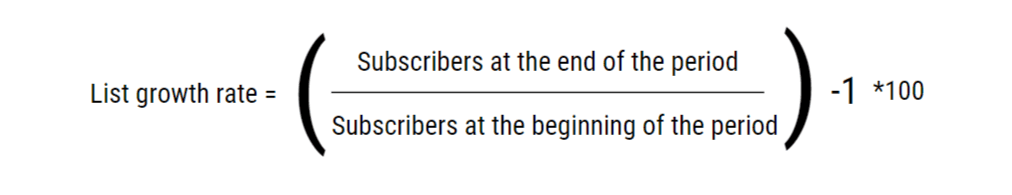 email-list-growth-rate-formula