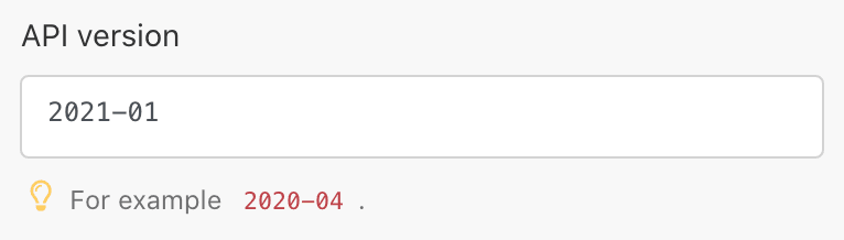 Api version