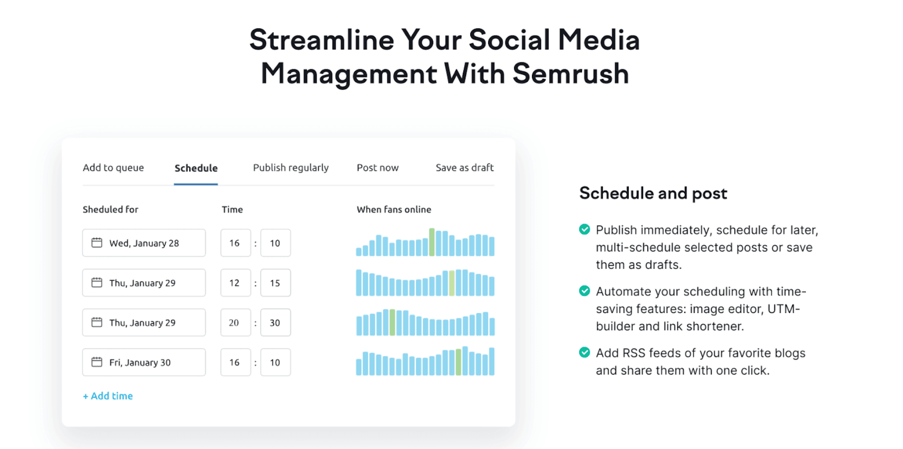 semrush social media mangement tool