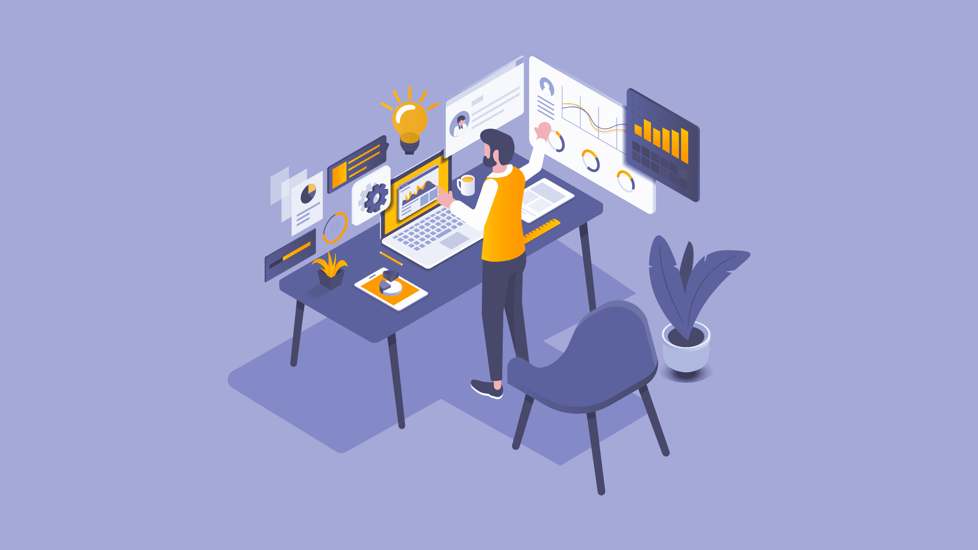 A man at work automating workflows.