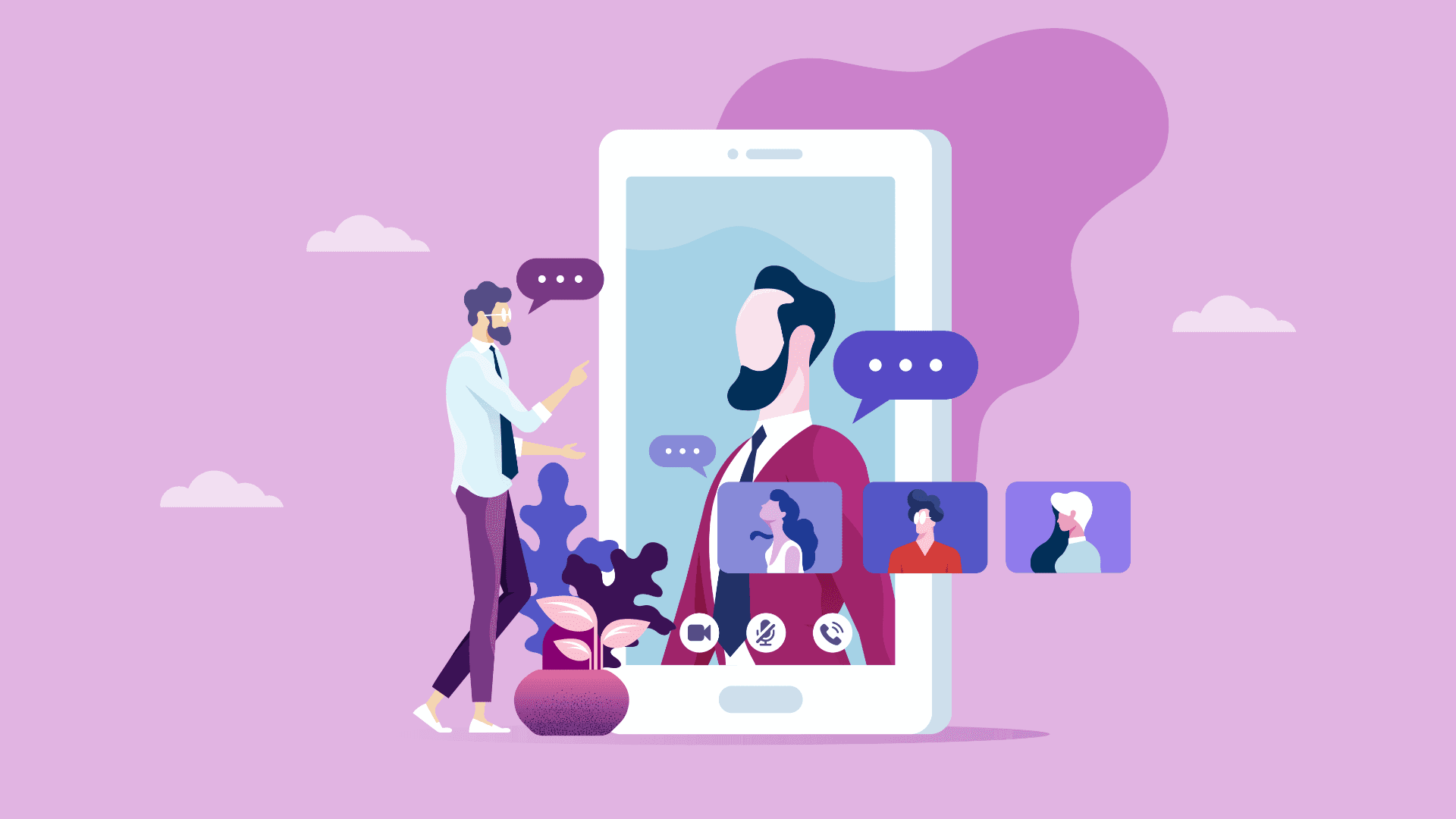 Remote team online meeting.