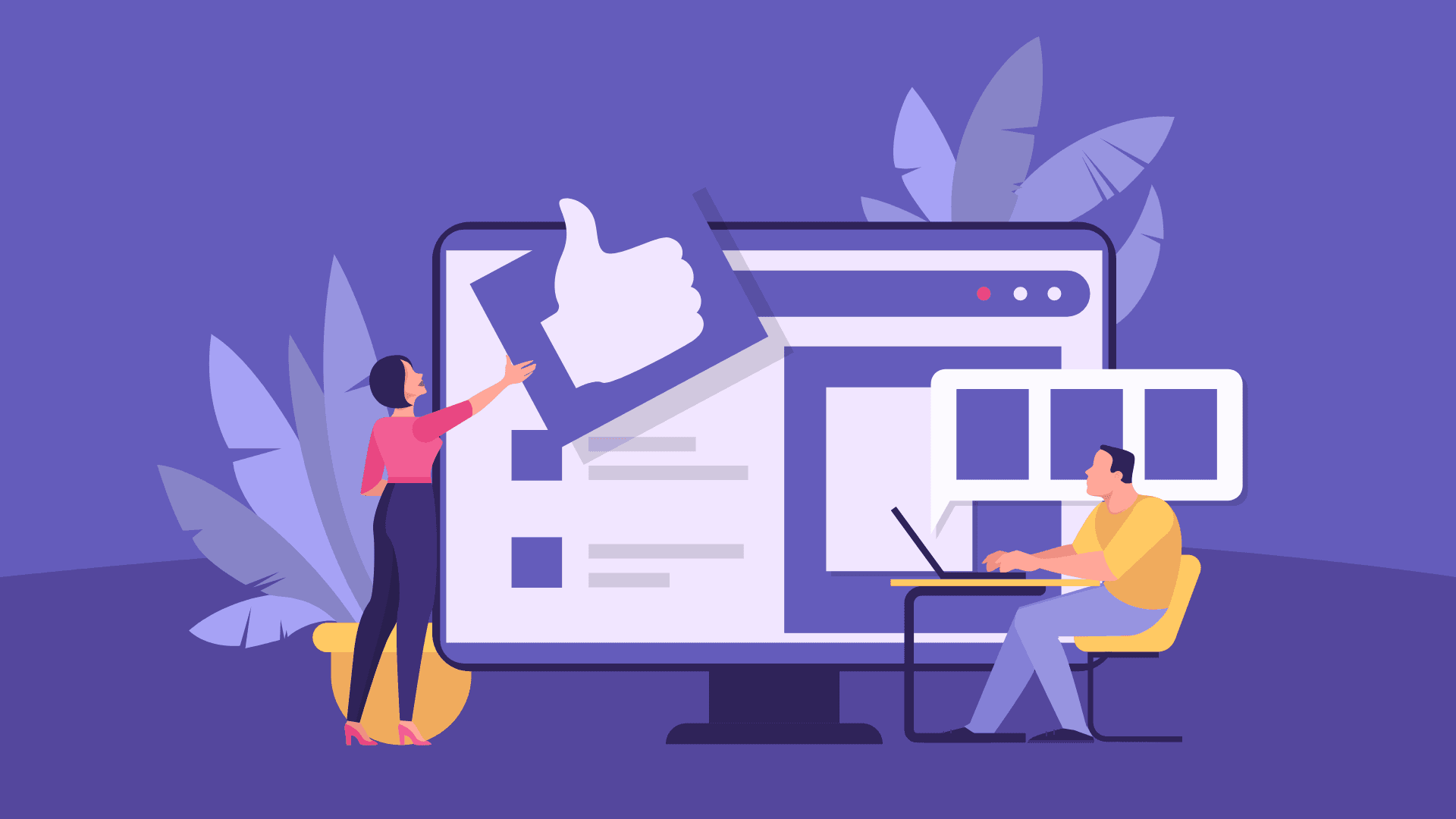 Two Facebook specialists working on a campaign.