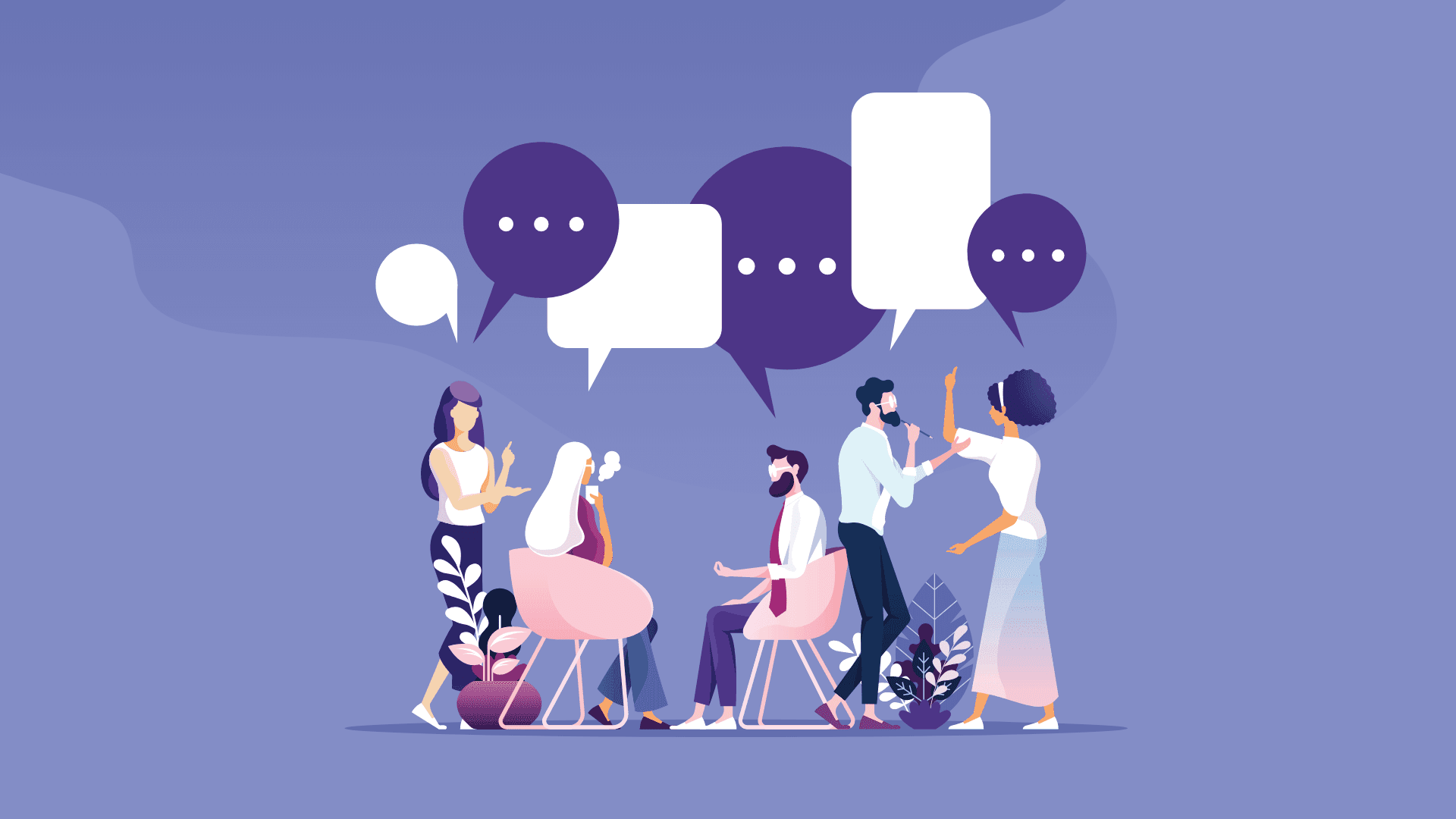 People discussing and sharing ideas about SaaS.