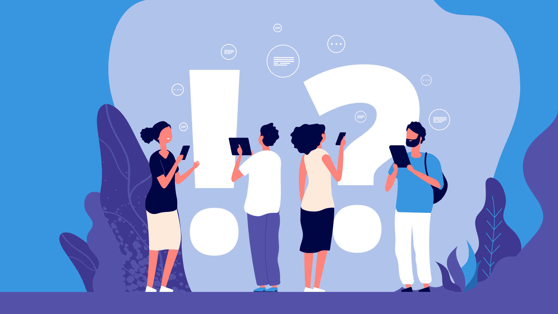 People with phones discussing about automation.