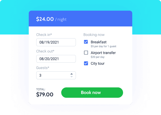 Booking form example