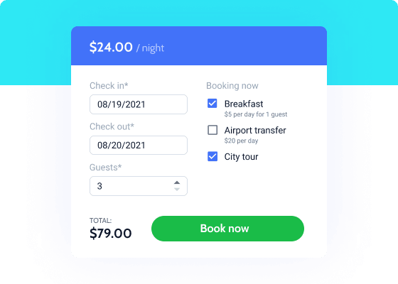 Booking form example